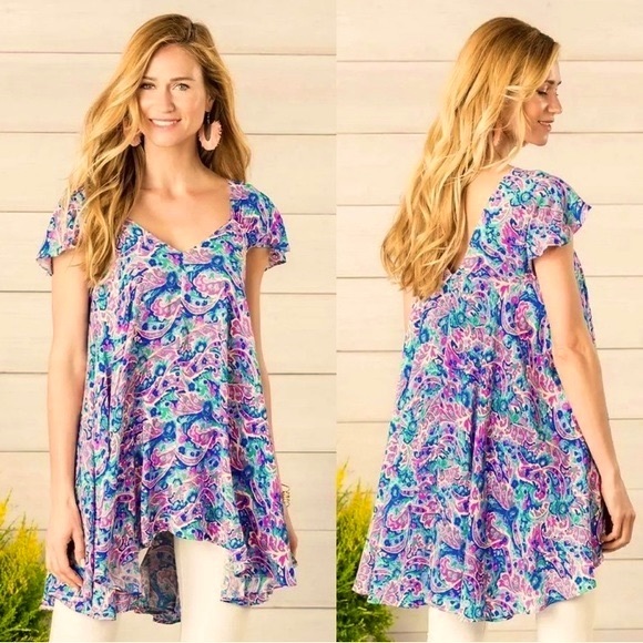 Matilda Jane Adventure Begins In The Maze Trapeze Top Women's Size Small Floral‎ - Picture 1 of 5